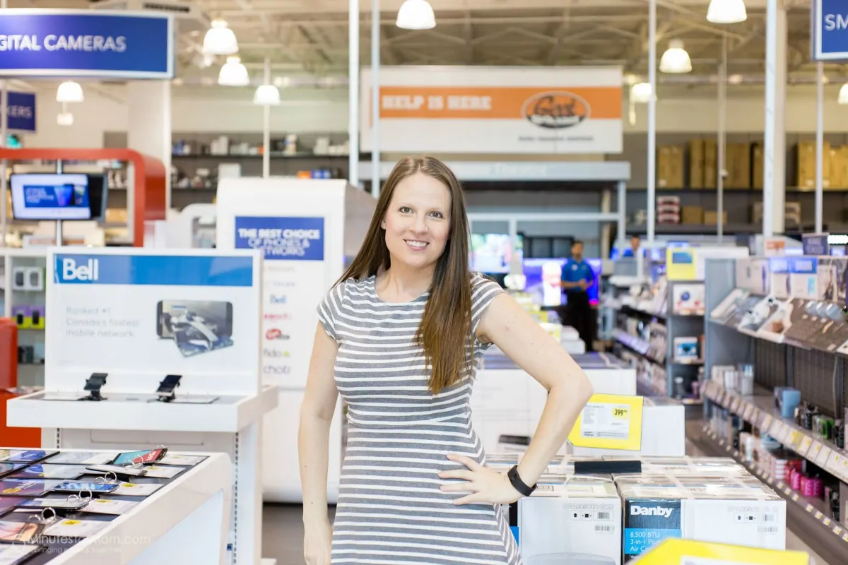 Janice shopping at Best Buy