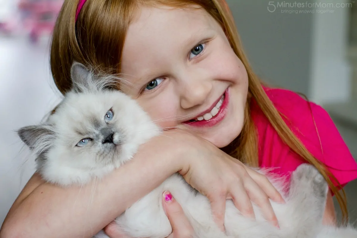 Julia with her kitten Mittens