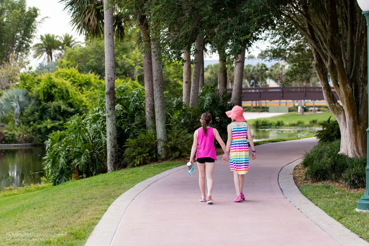 Walking together at Disney World