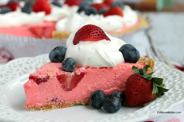 Strawberry Cream Cheese Jello Pie from Eat Move Make