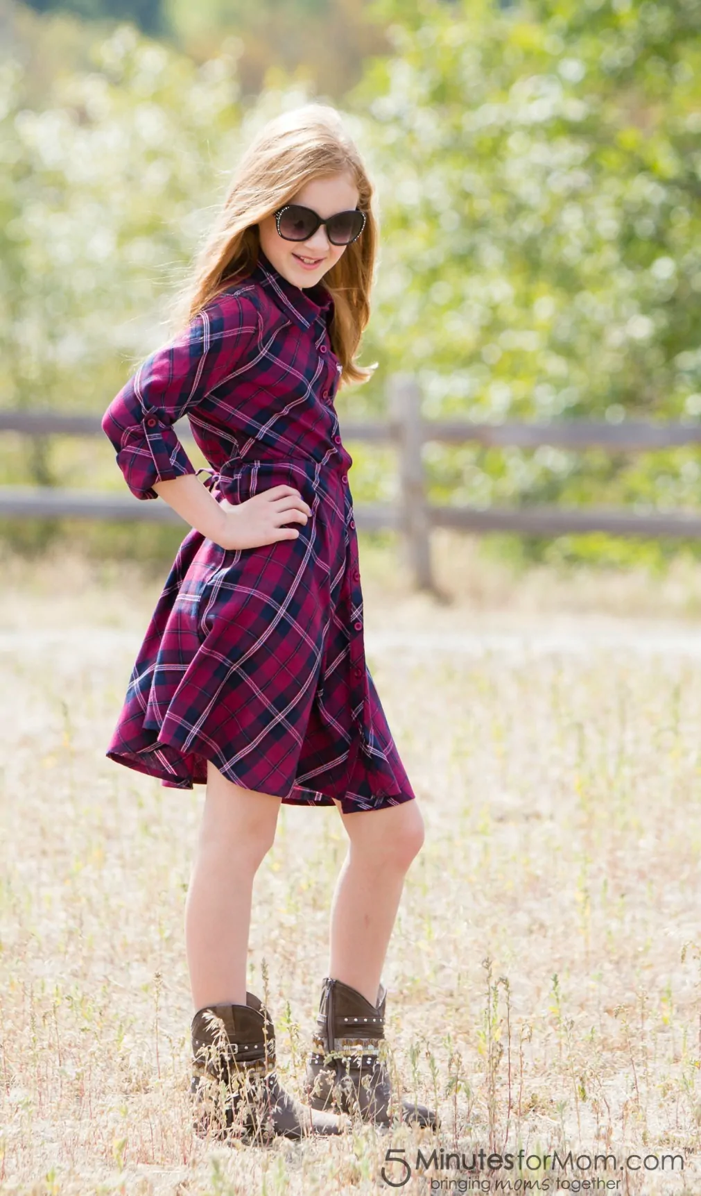 Justice Plaid Shirt Dress