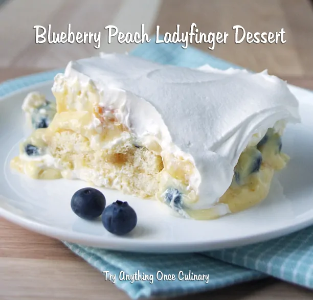 blueberry peach ladyfinger dessert