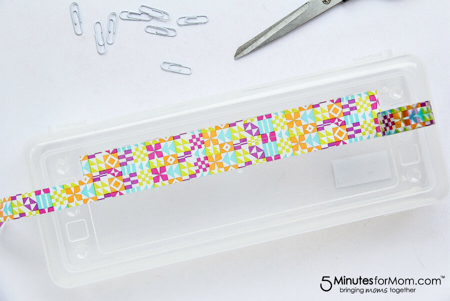 How To Decorate A Pencil Box With Washi Tape 5 Minutes For Mom