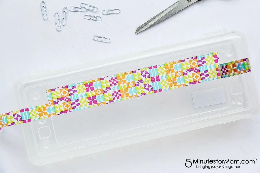 how to decorate a pencil box with washi tape