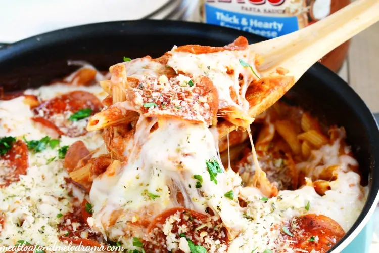 One pan pepperoni pizza skillet ragu homestyle