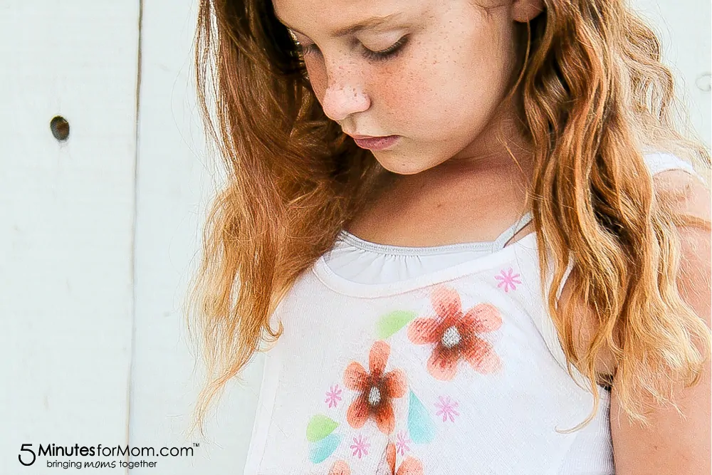 DIY airbrush flower shirts for girls