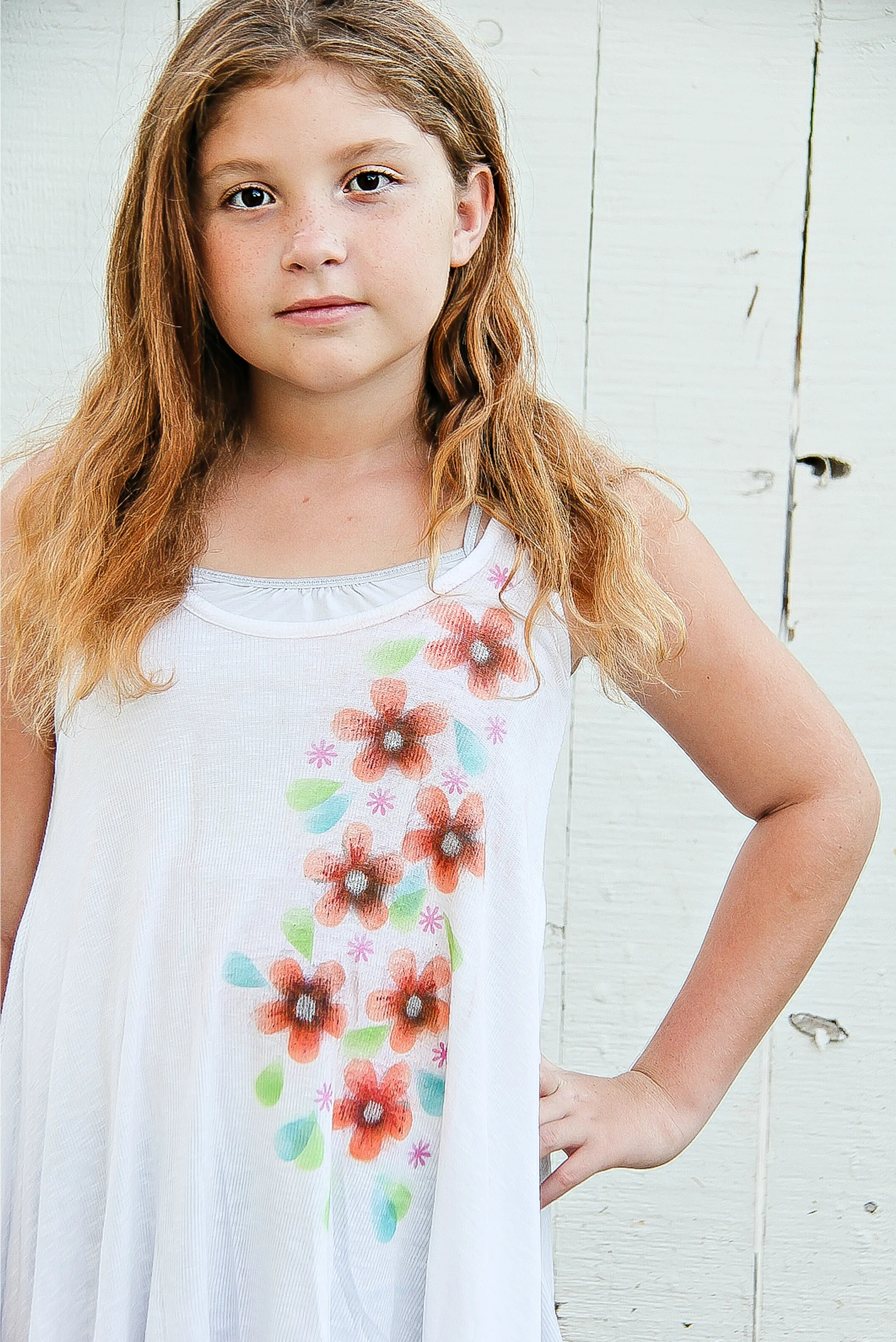 DIY flower shirt for girls