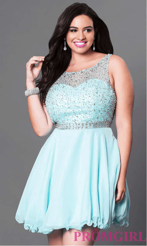 Jeweled-Illusion Sweetheart Party Dress