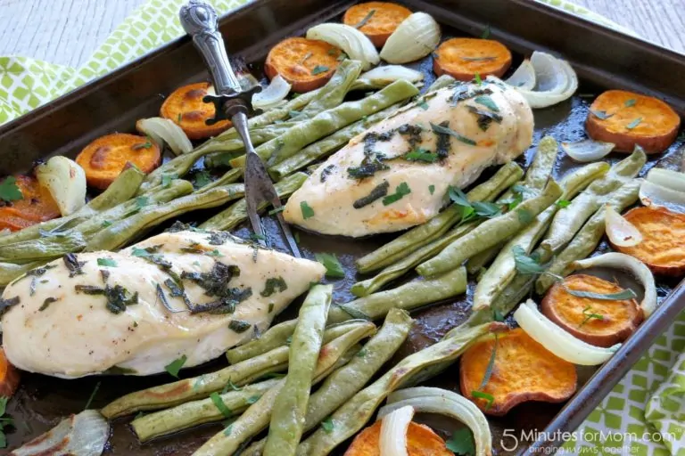 Sheet-Pan Dinner with Sweet Potatoes and Sage