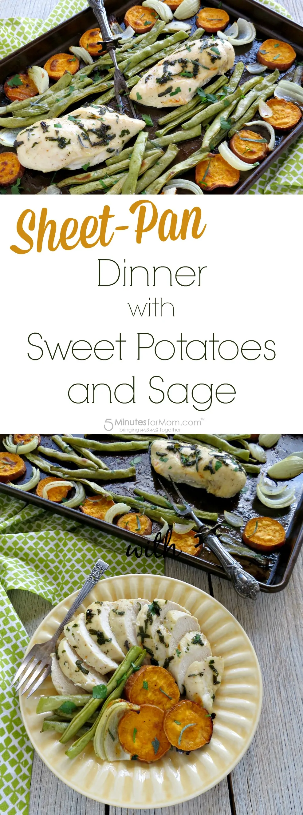 Sheet-Pan Dinner with Sweet Potatoes and Sage