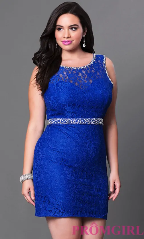 Short Open-Back Lace Homecoming Dress