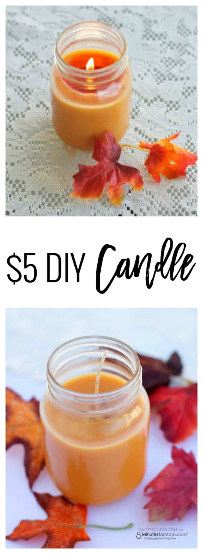 Simple DIY Fall Candle 5 Minutes for Mom