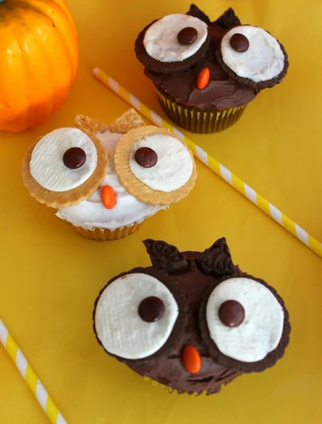 fall owl cupcakes