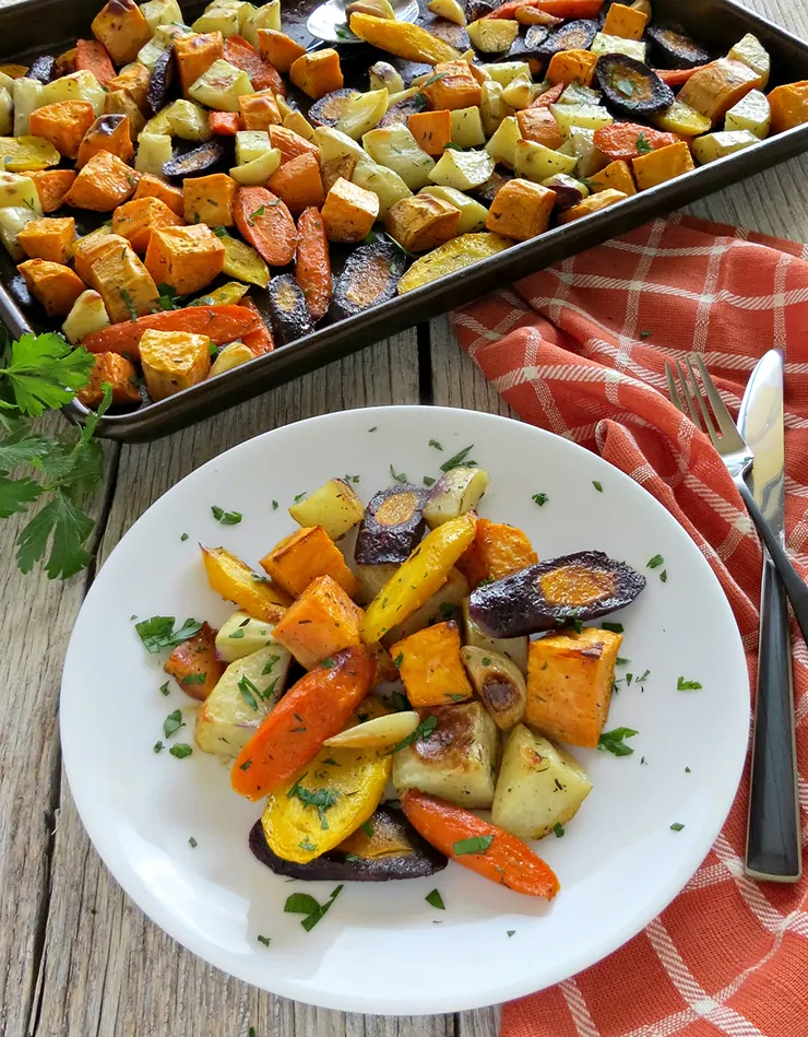 Oven Roasted Fall Vegetables with Garlic and Thyme