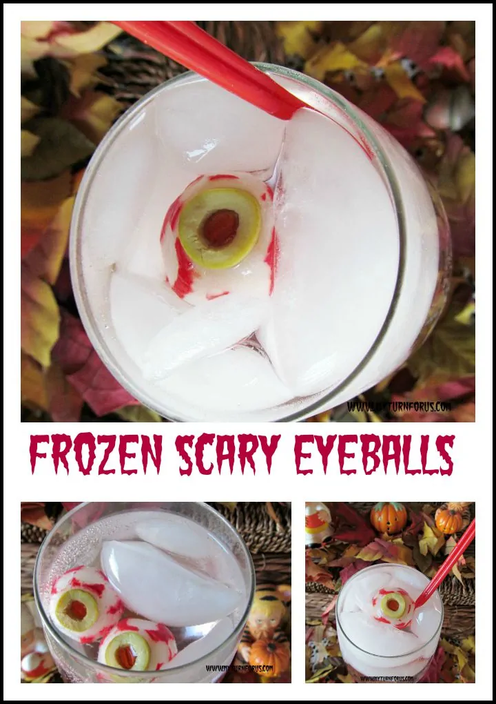 Frozen scary eyeballs cocktail