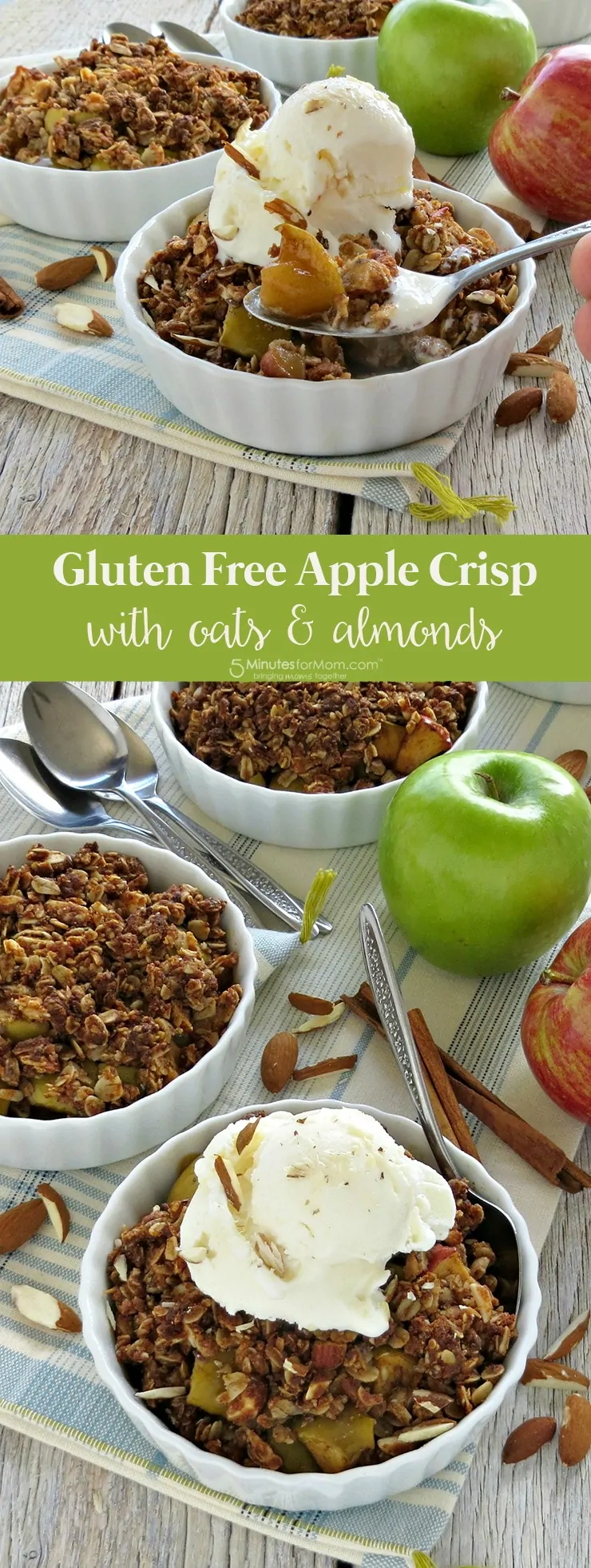 Gluten free apple crisp with oats and almonds recipe