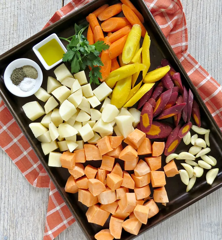 Oven Roasted Fall Vegetables with Garlic and Thyme