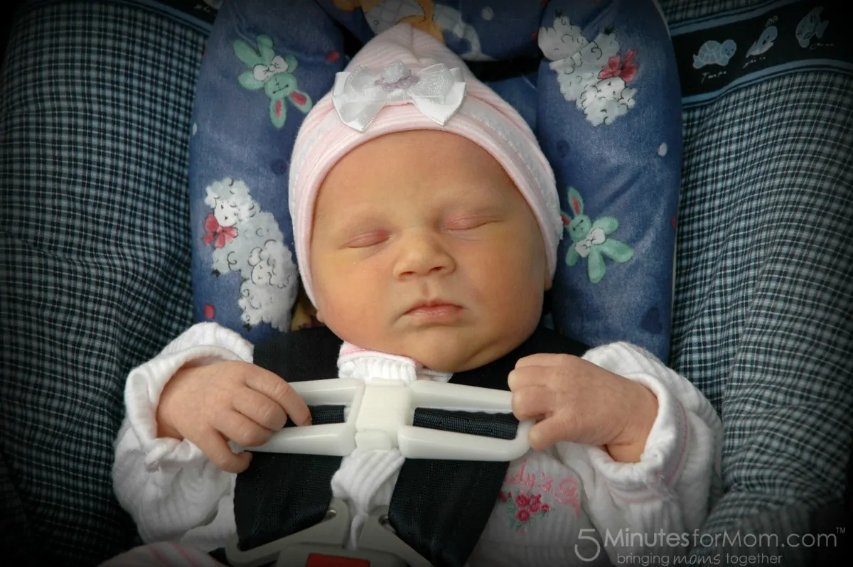 Julia in her car seat for the first time