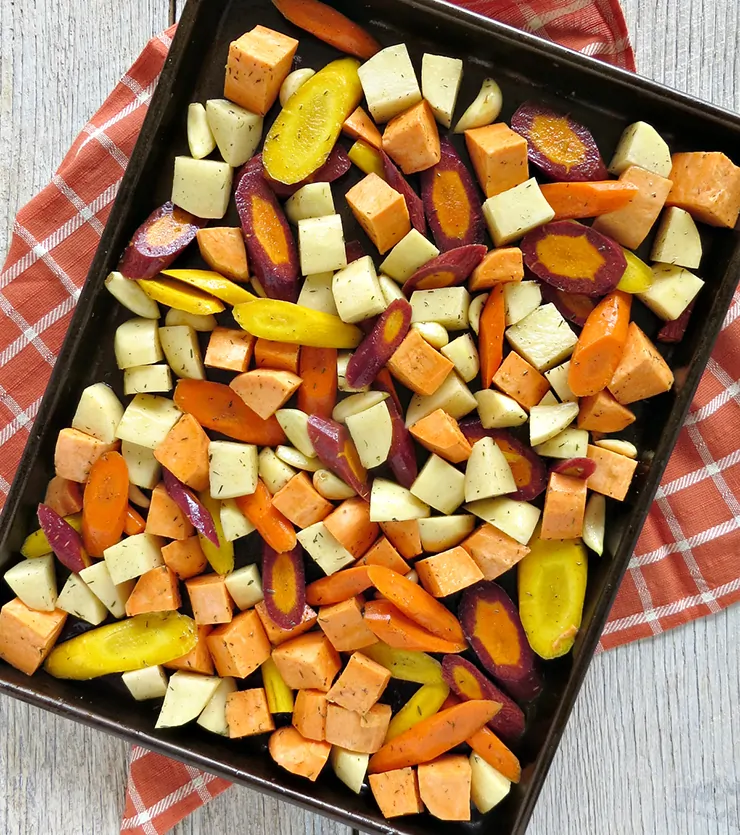 Oven Roasted Fall Vegetables with Garlic and Thyme