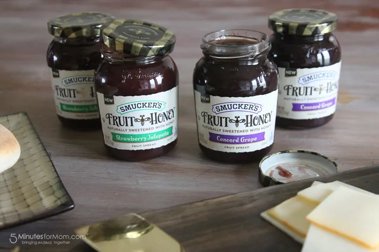 Smucker's Fruit and Honey Fruit Spread is sweetened with honey. So simple and so good.