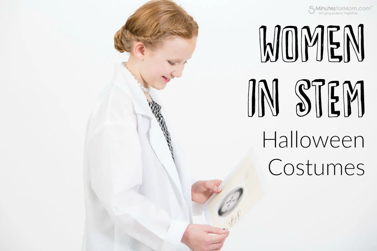 Famous women in STEM Halloween costumes - Rosalind Franklin and Marie Curie