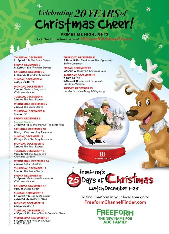 25 Days of Christmas Primetime Highlights