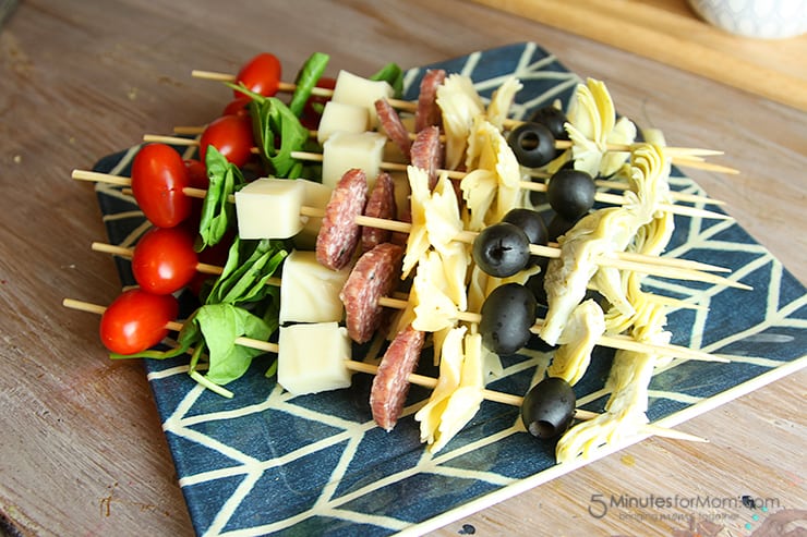 Antipasto Skewers Recipe. A delicious appetizer recipe that is great for get together or grey cup parties!