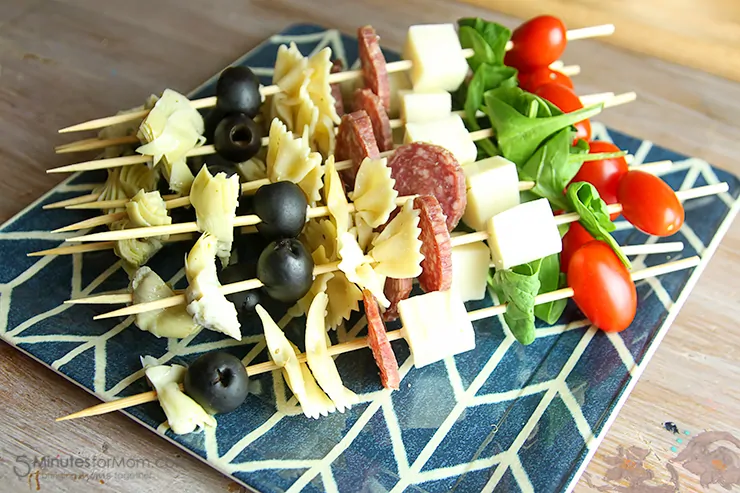 Antipasto Skewers Recipe. A delicious appetizer recipe that is great for get together or grey cup parties!