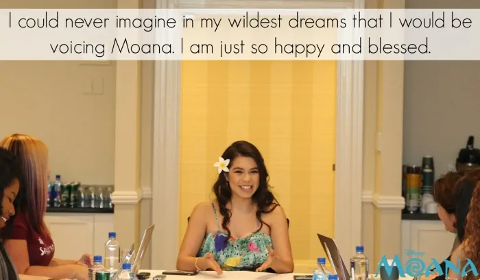 Auli'i Cravalho Quote: I could never imagine in my wildest dreams that I would be voicing Moana. I am just so happy and blessed.