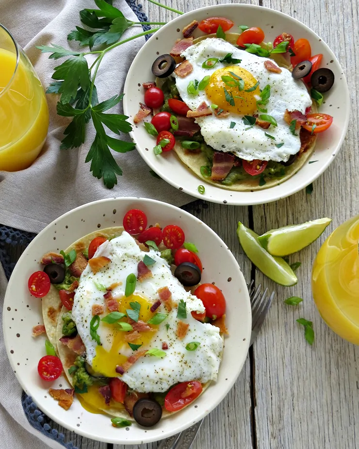 Avocado and Bacon Breakfast Tacos. These breakfast tacos are quick and easy delicious and loaded with protein!