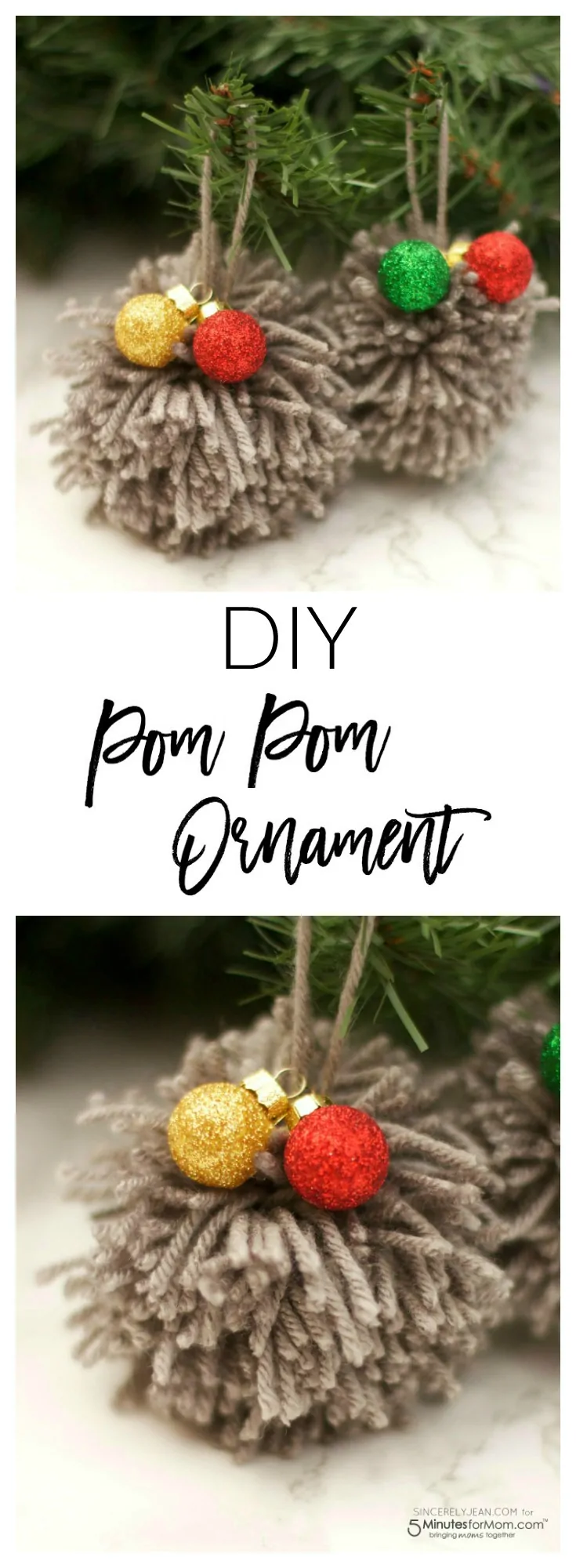 DIY Pom Pom Ornament - Easy Christmas Craft