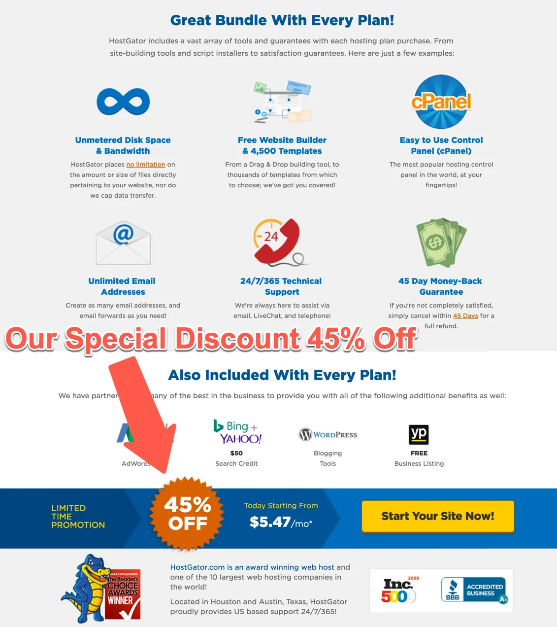 HostGator Special Discount