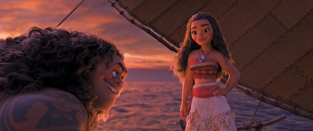 Demigod Maui (voice of Dwayne Johnson) is reluctant to help adventurous teenager Moana (voice of Auli‘i Cravalho), who is determined to become a master wayfinder and save her people. But Moana is destined to win him over with her charm, strength and unbridled spunk. Directed by Ron Clements and John Musker, produced by Osnat Shurer, and featuring music by Lin-Manuel Miranda, Mark Mancina and Opetaia Foa‘i, “Moana” sails into U.S. theaters on Nov. 23, 2016. ©2016 Disney. All Rights Reserved.