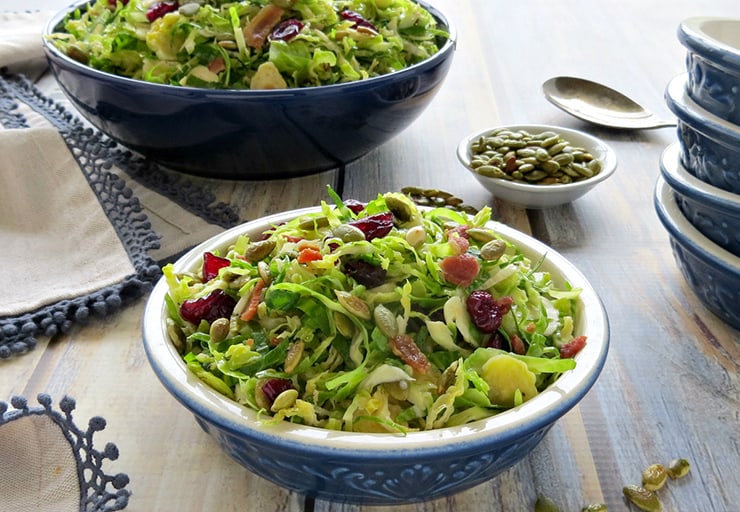 Shaved Brussels Sprouts Salad with Dijon Vinaigrette