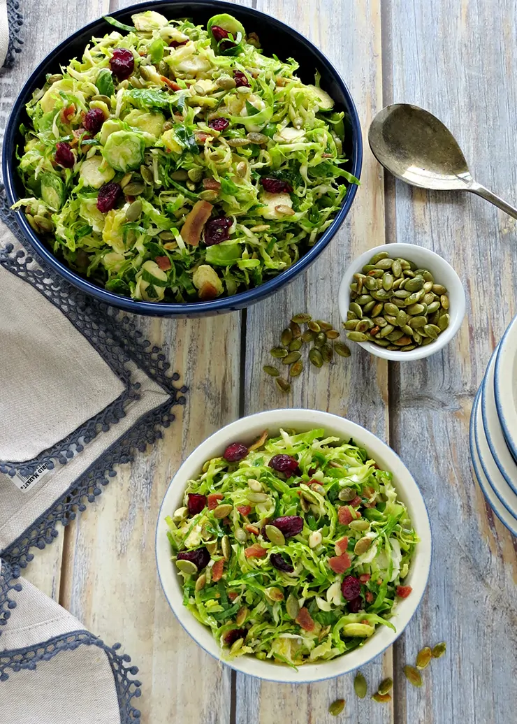 Shaved Brussels Sprouts Salad with Dijon Vinaigrette