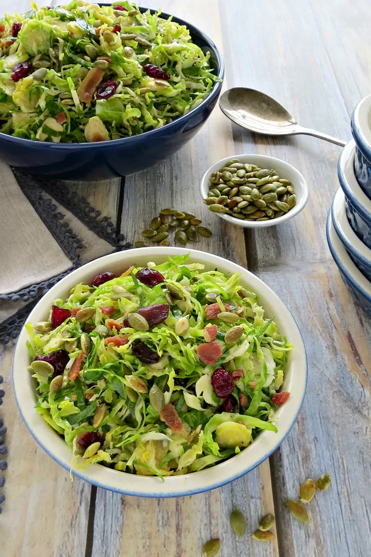 Shaved Brussels Sprouts Salad with Dijon Vinaigrette