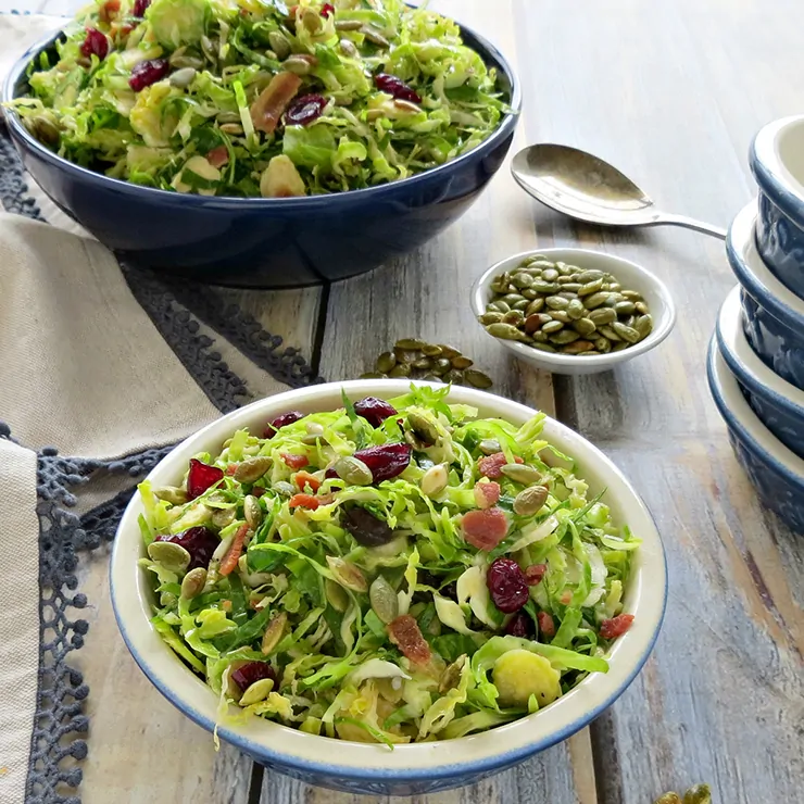 Shaved Brussels Sprouts Salad with Dijon Vinaigrette