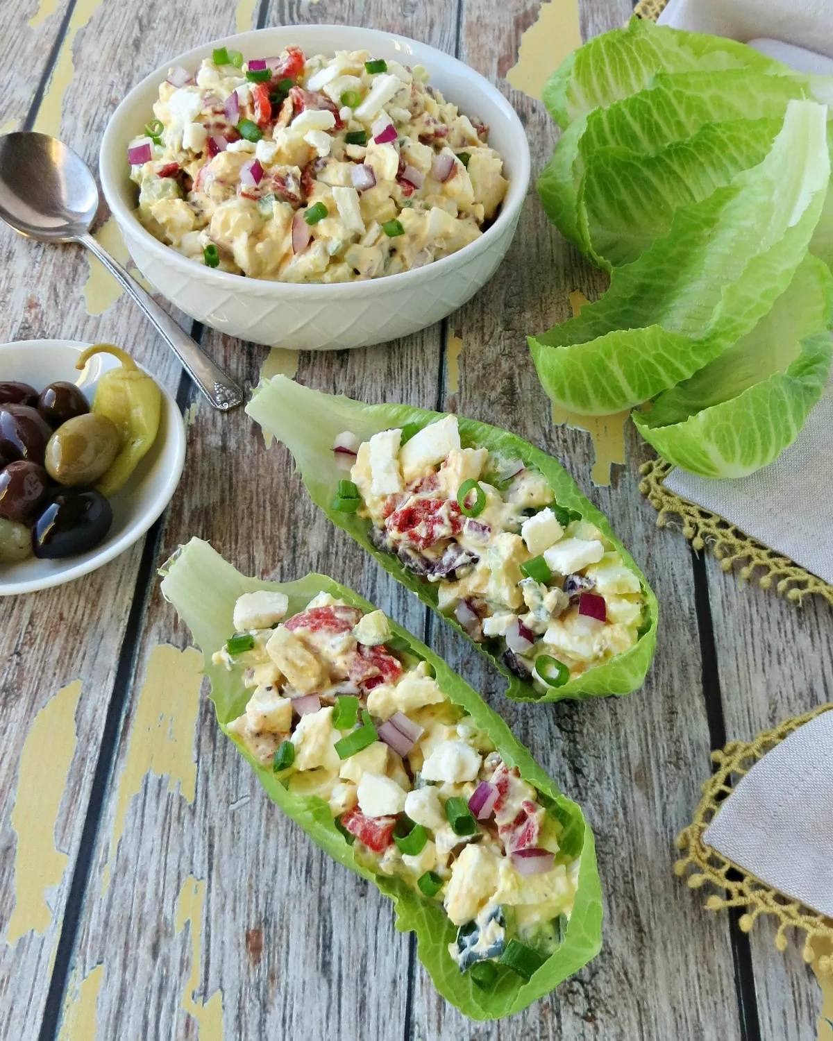 Mediterranean Egg Salad in Lettuce Wraps Recipe