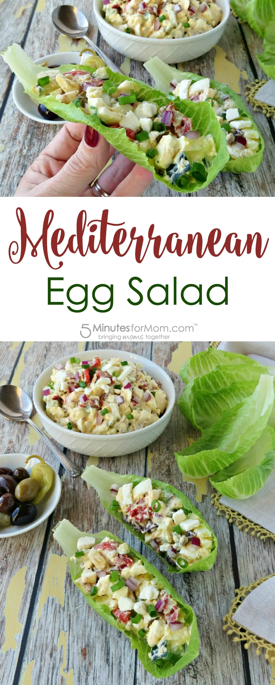 Mediterranean Egg Salad in Lettuce Wraps Recipe