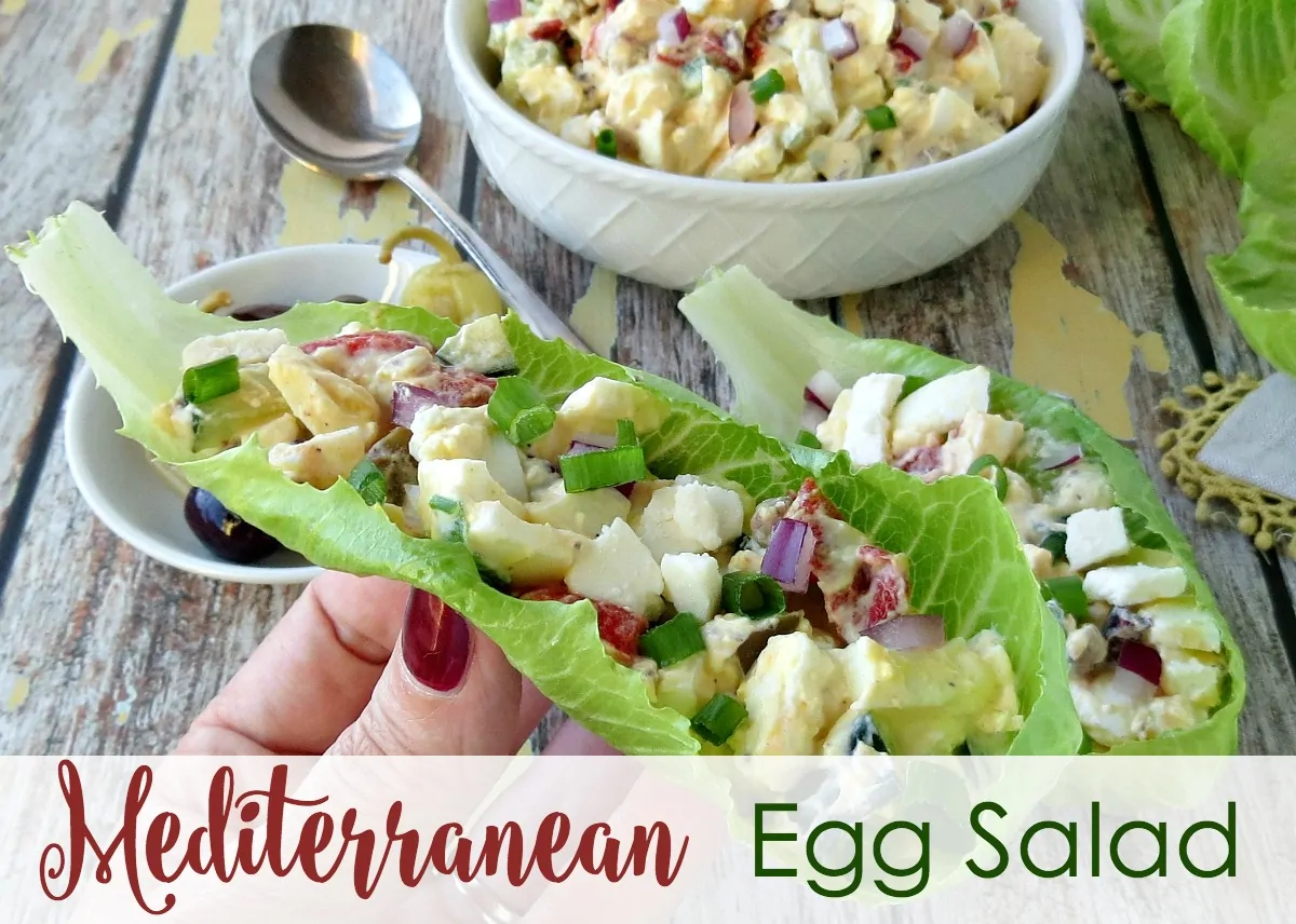 Mediterranean Egg Salad in Lettuce Wraps Recipe