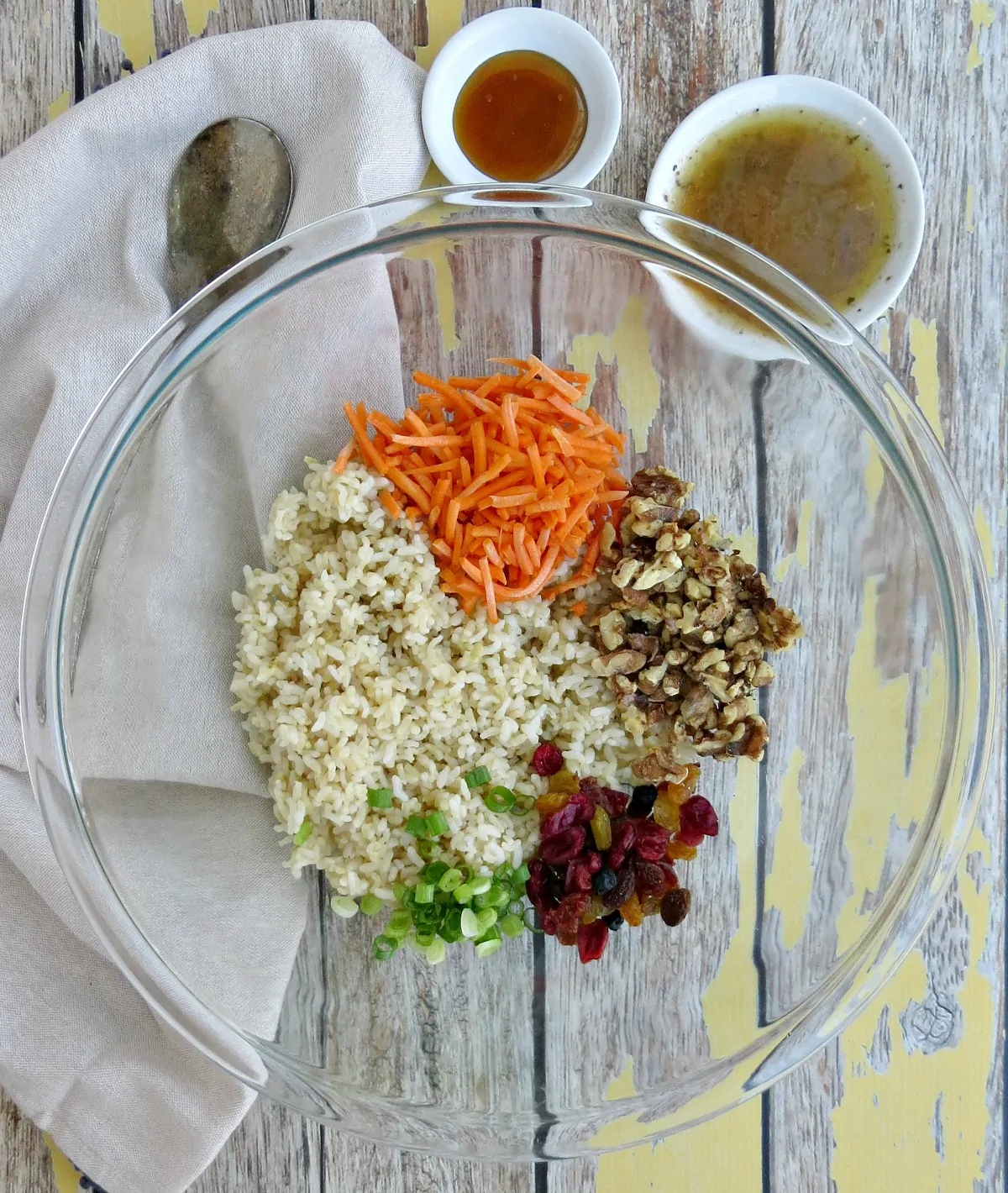 Sweet and Savory Rice Salad with Cranberries Walnuts