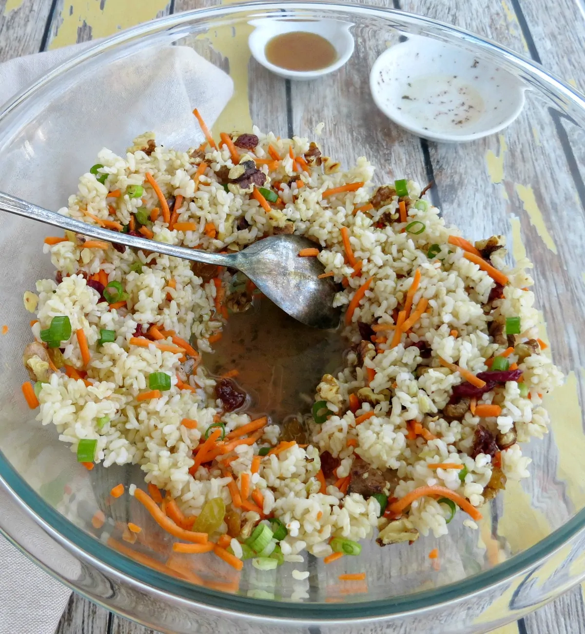 Sweet and Savory Rice Salad with Cranberries Walnuts