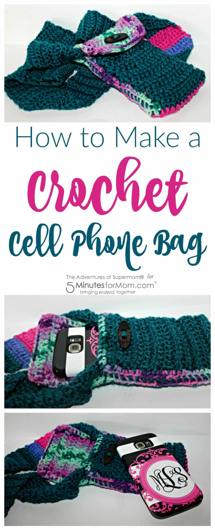 how to make a crochet cell phone bag