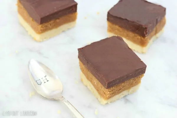 Buckeye Bars with Shortbread Crust from Lydi Outloud