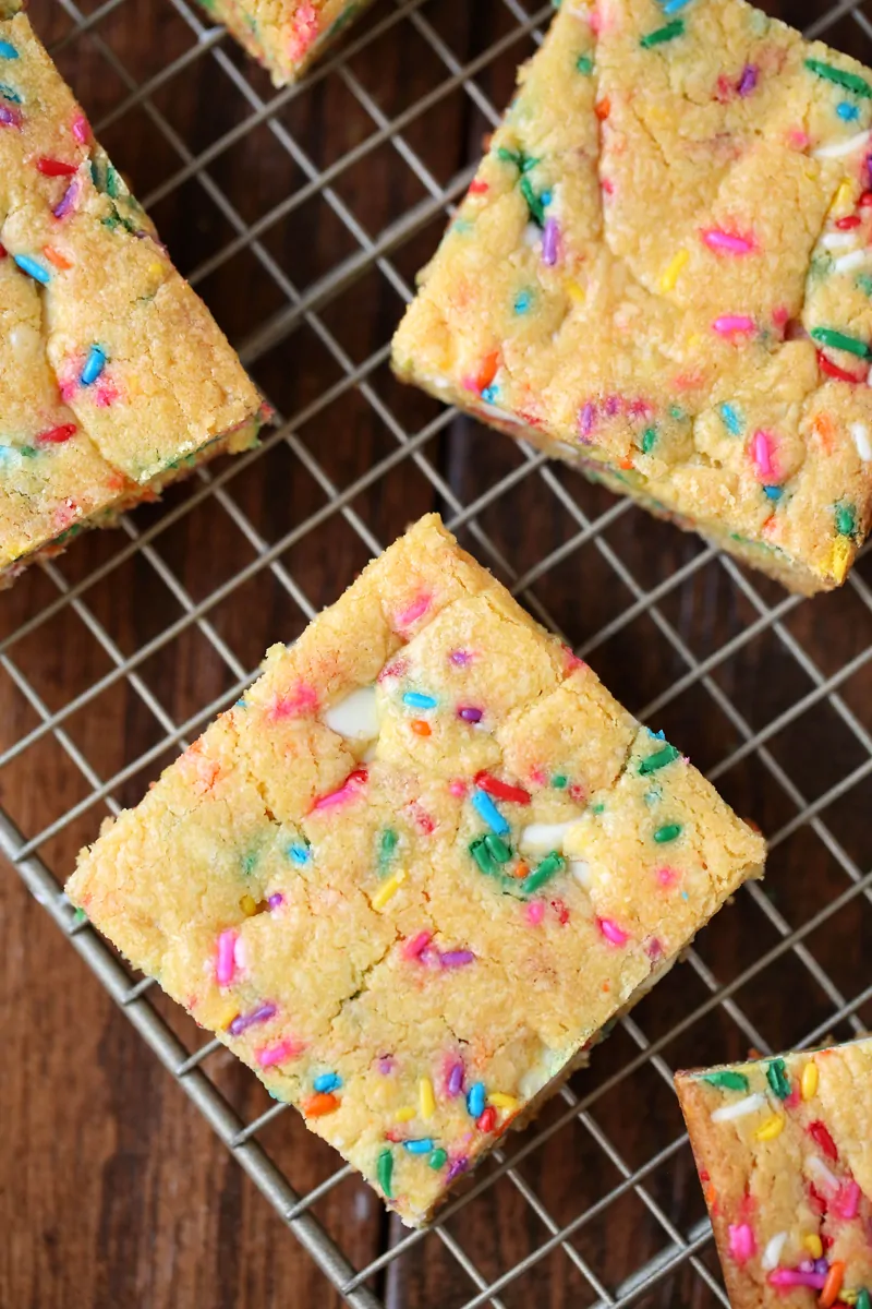 Ready to Eat Confetti Bars - Cake Mix Cookie Bars