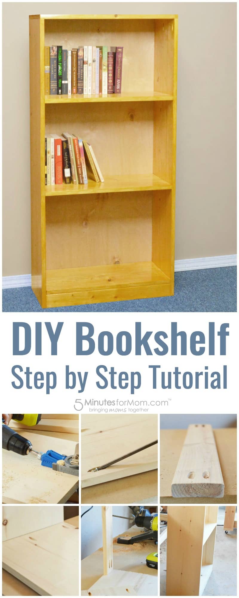 DIY Bookshelf Step by Step Tutorial