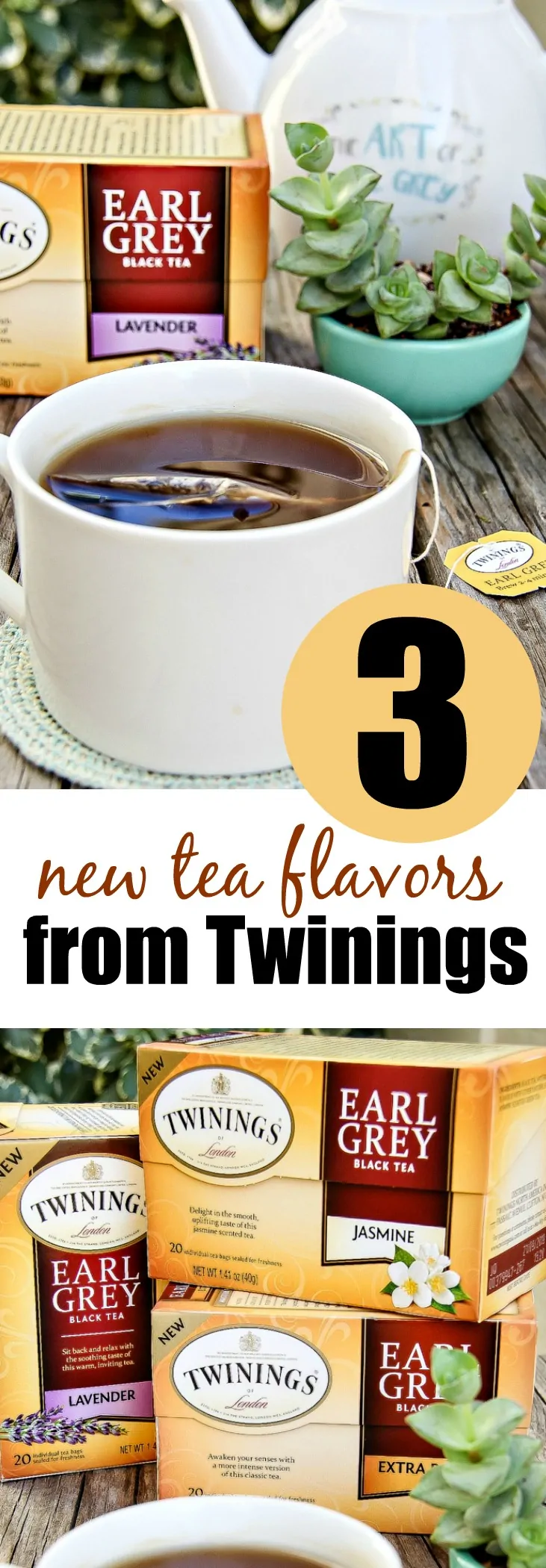 Enjoy the 3 new Earl Grey tea flavors from Twinings including Jasmine, Lavender, and Extra Bold