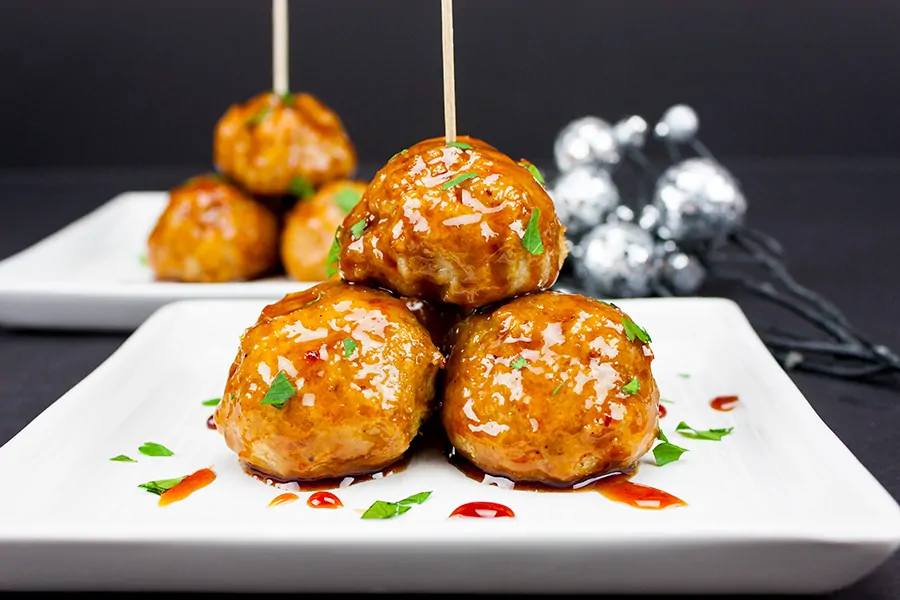 Firecracker Chicken Meatballs from Don't Sweat the Recipe