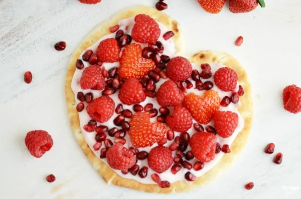 Fruit and Yogurt Flatbread Pizza Heart from Finding Zest