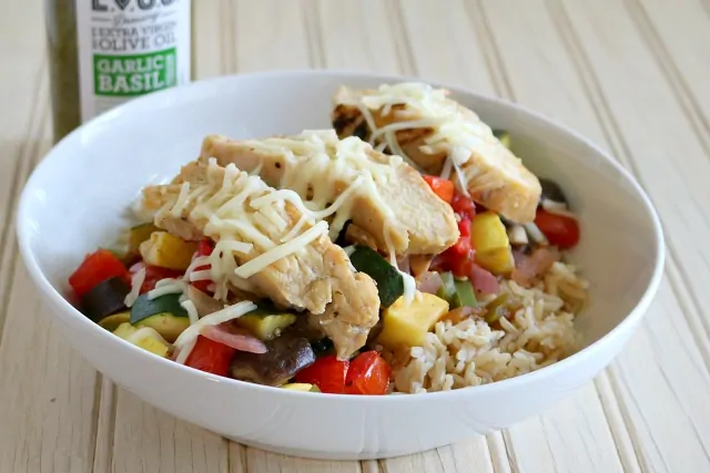 Quick and Easy Ratatouille Chicken Bowls from Premeditated Leftovers